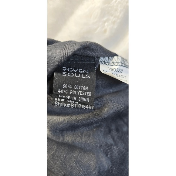 7even Souls Distressed Burnout T-Shirt Mens Small Gray Gold New Side Zip - Picture 7 of 8